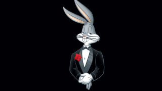 Rabbit tuxedo rose bowtie dapper - a rose free wallpaper