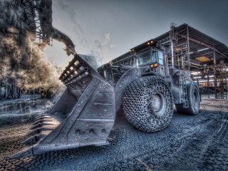 Large truck large tire road 2 - a crane free wallpaper
