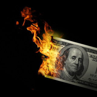 Hundred dollar bill fire black - auto free wallpaper for tablet