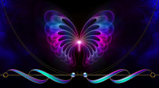 Butterfly purple blue wings black 2 - swirl free wallpaper