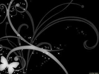Black white butterfly stars background - a butterfly free wallpaper for desktop
