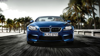 Blue car palm trees bridge - ahmed yacoubi free wallpaper for desktop