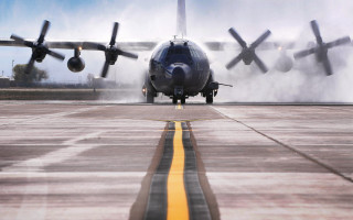 Large airplane runway smoke wings - a large airplane free wallpaper for desktop