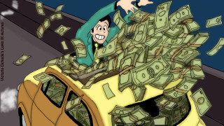 Cartoon man falling car money - eiichiro oda free wallpaper for desktop