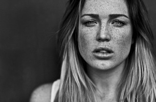 Woman freckled hair freckled eyes - hair free wallpaper