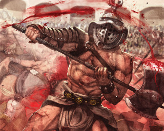 Man sword helmet crowd painting - a sword and a helmet free wallpaper