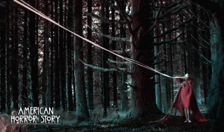 Woman red cape forest rope - a red cloak free wallpaper