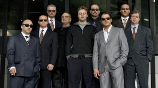 Men suits sunglasses group photo - a picture together in front free wallpaper