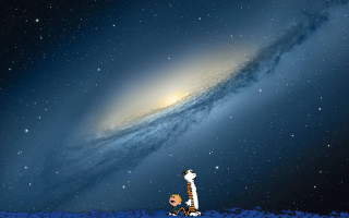 Cat hill galaxy stars bright - bill watterson free wallpaper