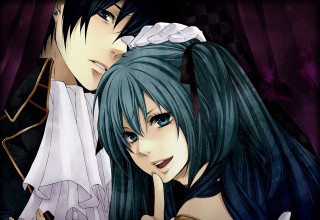 Anime couple posing picture together - gapmoe yandere grimdark free wallpaper for desktop