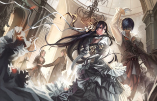 Woman dress long hair sword - long hair and a sword free wallpaper