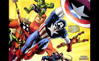 Avengers flying star background shield - alex ross free wallpaper for desktop