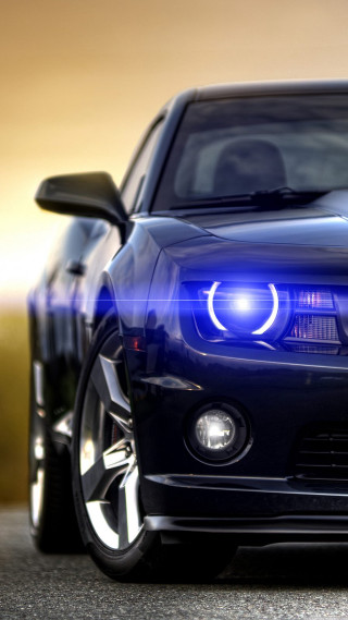 Blue car bright headlight driving - cornelisz hendriksz vroom free wallpaper for mobile