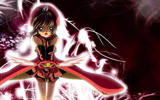 Anime girl red outfit magical - a red outfit free wallpaper
