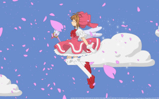 Girl pink dress flying umbrella - a pink umbrella free wallpaper