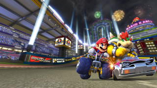 Mario luigi motorcycle racing stadium - a stadium free wallpaper