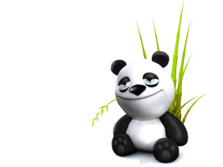 Panda bear sitting grass eyes 3 - a panda bear free wallpaper
