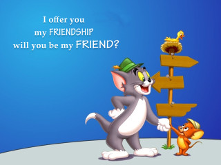 Cartoon cat holding sign bird - free cats wallpaper for desktop