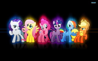 Little ponies black background rainbow - little pony free wallpaper