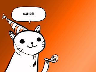 Cartoon cat party hat candy - a cartoon cat free wallpaper