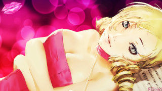 Blonde woman music paper pink - woman free wallpaper