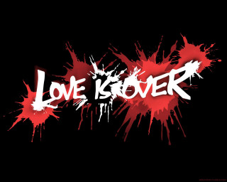 Love is over red splatters - banksy free wallpaper