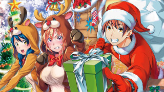 Christmas santa reindeer manga girls - a manga drawing free wallpaper for desktop