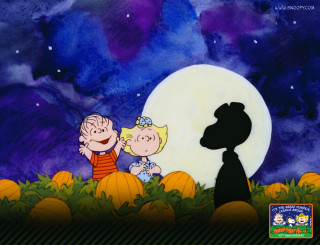Boy girl moon pumpkin patch - charles schulz free wallpaper