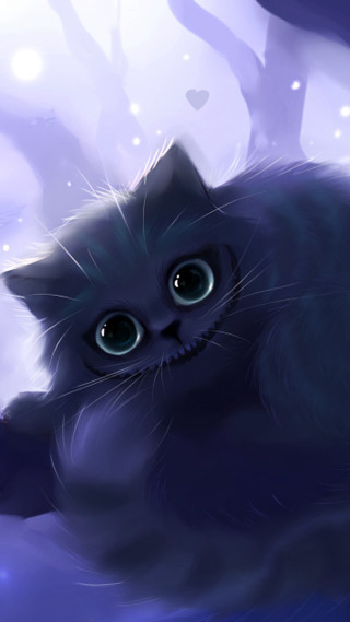 Black cat creepy face tree - a tree branch free wallpaper for mobile