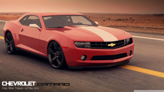 Red car driving road sky 3 - a yellow line free wallpaper