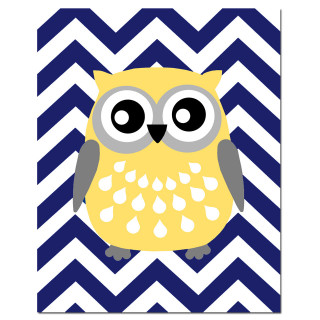 Yellow owl big eyes chevron - its eye free wallpaper