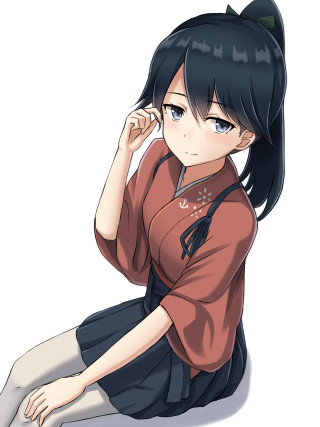 Girl sitting ground hand head - a brown shirt free wallpaper