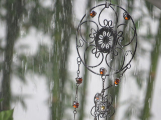 Wind chime tree rain blurry - a blurry background of trees free wallpaper for desktop