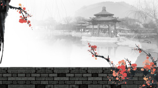 Chinese building lake red flowers - emperor huizong of song free wallpaper for desktop