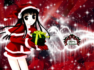 Girl santa claus outfit present - present free wallpaper