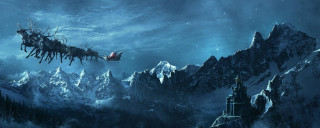 Santa claus sleigh mountain range - a santa claus sleigh free wallpaper