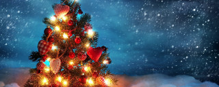 Christmas tree lights ornaments snow 10 - ornament free wallpaper
