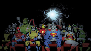 Group people red chair black - alex ross free wallpaper for desktop
