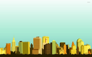 City skyline blue sky pixel - a few building free wallpaper