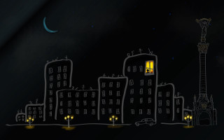 City night clock tower crescent - nighttime free wallpaper