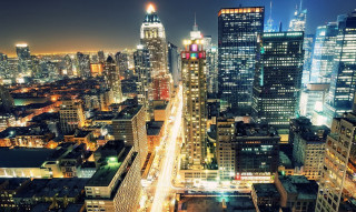 City night tall buildings lights 8 - free city wallpaper for desktop