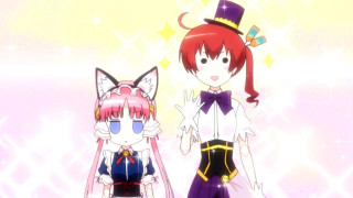 Anime characters yellow background stars - top of them free wallpaper