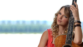 Woman guitar phone hands up - her other hand free wallpaper for desktop