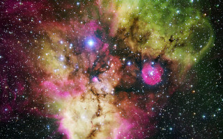 Colorful star cluster stars black - space free wallpaper for desktop