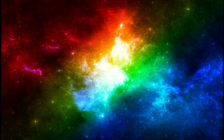 Colorful space stars rainbow background - star and dust free wallpaper