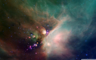 Large star cluster bright green 2 - green center free wallpaper