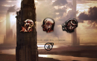 Skulls building river clock tower - top of a building next free wallpaper