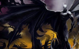 Batman yellow background bats flying - a batman free wallpaper