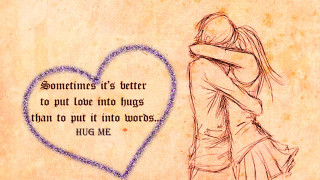 Woman hugging man heart frame - better free wallpaper