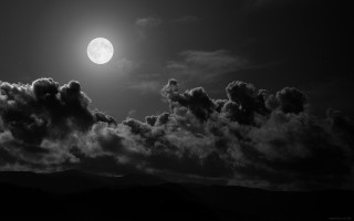 Full moon clouds mountains black - full moon free wallpaper for desktop